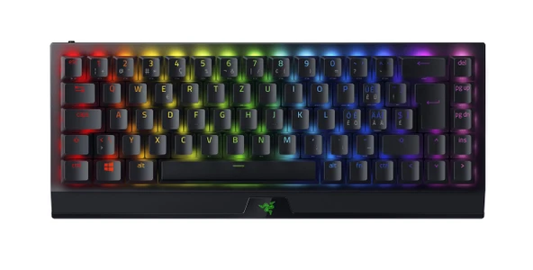 Razer ini HyperSpeed ​​(sarı anahtar) - Mekanik anahtarlara sahip %65 kompakt oyun tahtası (doğrusal ve tıklama, RGB kroma aydınlatma) - İskandinav/Almanca klavye | Siyah ürün görseli 1