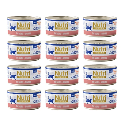 Nutri Feline Adult Pate 70Gr Ton Balıklı & Somonlu 12Adet Yaş Yetişkin Kedi Maması ürün görseli 1