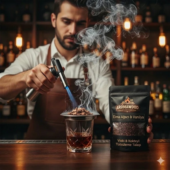 Viski & Kokteyl için Elma Ağacı & Vanilya Özü Tütsüleme Aroma Talaşı ürün görseli 1
