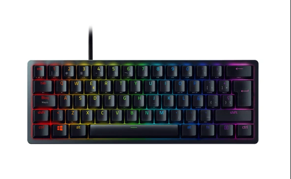 Razer Huntsman Mini – (Mor Anahtar) %60 Form Faktörlü Oyun Klavyesi (Optik Anahtarlar, Tuş Kapakları PBT Doubleshot) BT Düzeni, Siyah ürün görseli 1