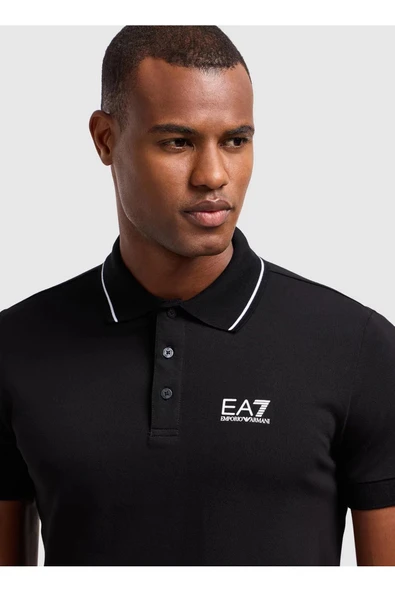 EA7 Polo Yaka Lacivert T-Shirt - Resim 3