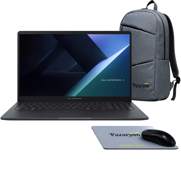 Asus Expertbook B1, Core i5-13420H, 16GB RAM, 512GB SSD, 15.6" Win11+Office (Çanta&Mouse Hediyeli) ürün görseli 1