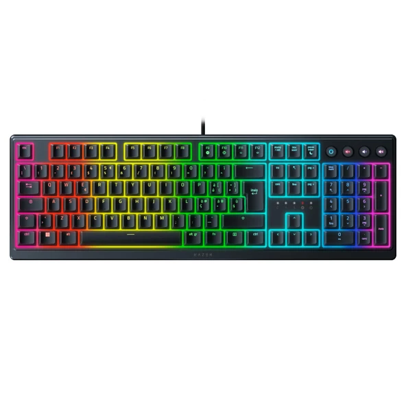 Razer Ornata V3 - Chroma RGB'li Düz Meka-Membran Klavye (Düz Tuşlar, Meka-Membran Anahtarlar, Manyetik Yumuşak Dokunuşlu Bilek Desteği) BT Düzeni | Siyah ürün görseli 1