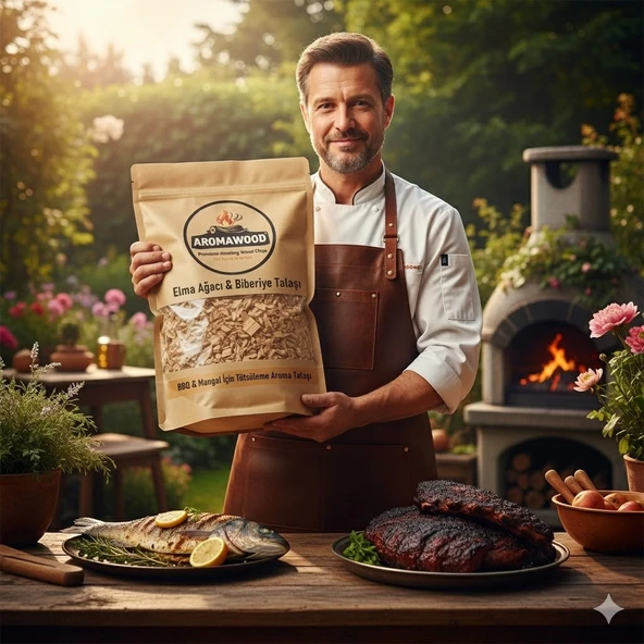 Elma Ağacı & Biberiye Özü Tütsüleme Talaşı  Mangal & BBQ Barbekü İçin Yoğun Aroma ürün görseli 1
