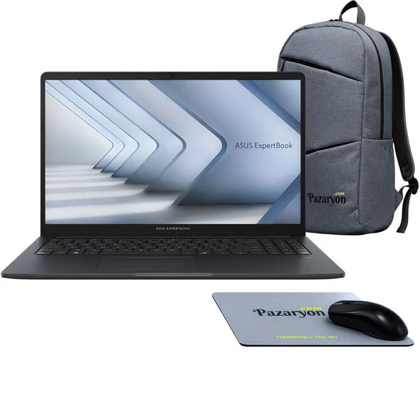 Asus Expertbook B1, Core i7-13620H, 32GB RAM, 512GB SSD, 15.6" Win11+Office (Çanta&Mouse Hediyeli) ürün görseli 1