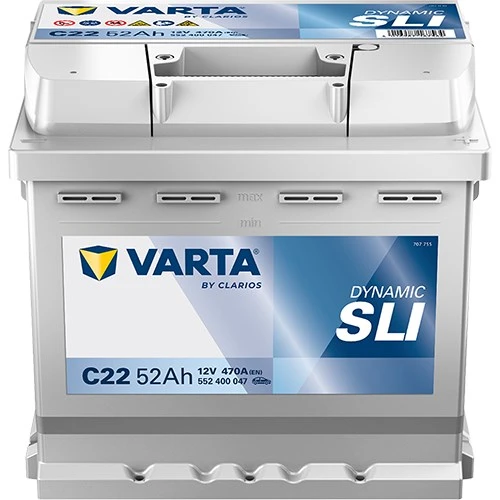 Varta C22 12V 52 Ah 470A Dynamic Slı Akü (Üretim Yılı: 2026) ürün görseli 1