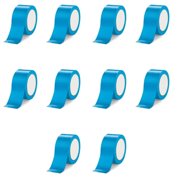 Omeyva Takviyeli Tamir Bandı - İzolasyon Onarım Çadır Bandı - Mavi - 48 mm x 10 YRD - 10 Rulo ürün görseli 1