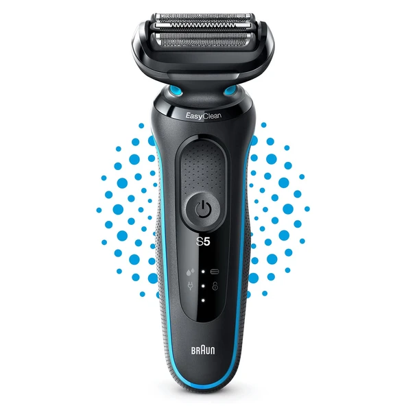 Braun Series 5 51-B1000m, elektrikli tıraş makinesi, EasyClean tıraş makinesi erkek, ıslak ve kuru - mavi ürün görseli 1