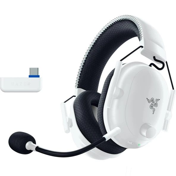 Razer Blackshark V2 Pro (Playstation) - PS5 için kablosuz konsol e-spor kulaklığı (Triforce 50mm sürücüler, HyperSpeed ​​​​Wireless, FPS ses profilleri, çıkarılabilir HyperClear mikrofon) beyaz ürün görseli 1