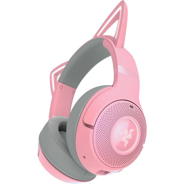 Razer Kraken Kitty V2 BT - Parlayan kedi kulaklarına sahip kablosuz Bluetooth RGB oyun kulaklığı (oyun modlu Bluetooth 5.2, TriForce 40mm sürücü) Quartz ürün görseli 1