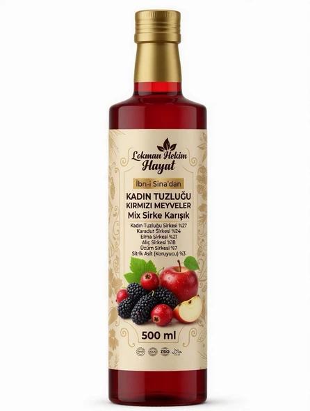 Lokman Hekim Hayat Kadın Tuzluğu Kırmızı Meyveler Mix Sirke Karışık 500 ml ürün görseli 1