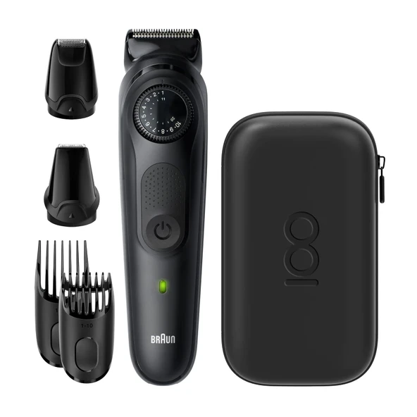 Braun BeardTrimmer BT7 Design Edition sakal kesme makinesi, siyah, Braun'un 100 yılı ürün görseli 1