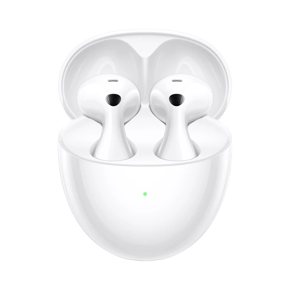 Huawei FreeBuds 6 kablosuz kulaklık, çift sürücülü gerçek ses, istikrarlı ve net aramalar, açık uyumlu ANC, 36 saatlik pil ömrü, IP54 su geçirmez, iOS ve Android, 30 ay garanti, beyaz ürün görseli 1
