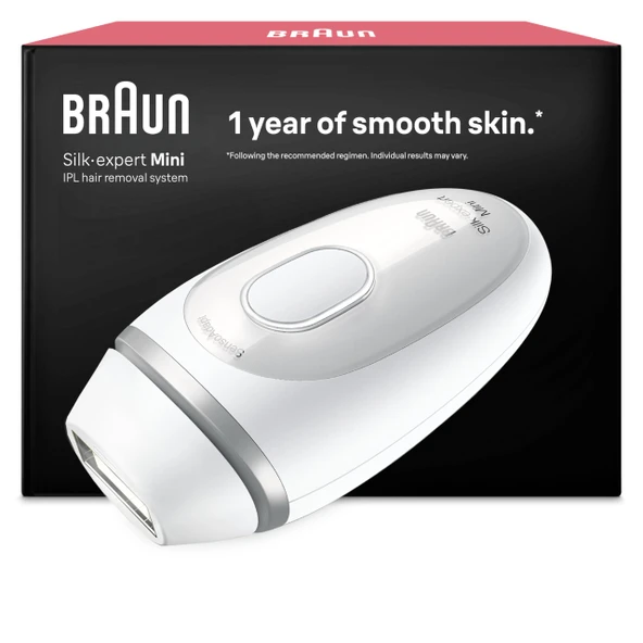 Braun IPL epilasyon cihazları Silk Expert Mini - Kalıcı ve ağrısız epilasyon - Hareket halindeyken kompakt boyut - Basit, güvenli ve etkili - PL1100, beyaz/gümüş ürün görseli 1