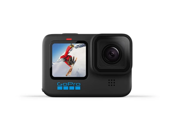 GoPro HERO10 Siyah Su Geçirmez Aksiyon Kamerası, Ön LCD ve Dokunmatik Arka, 5.3K60 Ultra HD Video, 23MP Fotoğraf, 1080p Canlı Yayın, Web Kamerası, Stabilizasyon ürün görseli 1