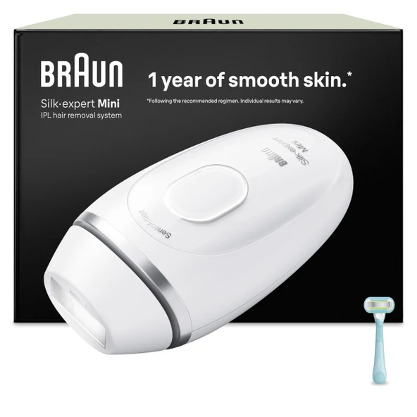 Braun Akıllı IPL Cihazları Silk·expert Mini - Ev için Kalıcı ve Ağrısız Lazer Epilasyon, Almanya'da Tasarlandı - Dahil. Gillette Venus Tıraş Makinesi - PL1104, Beyaz ürün görseli 1