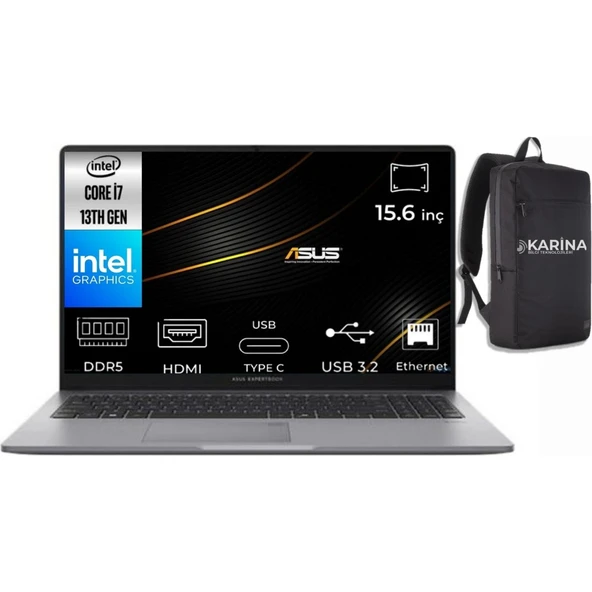 Expertbook P1 I7-13620H P1503CVA-I716512G1D-K23 16GB 512GB UHD Graphics W11PRO 15.6" Full Hd Notebook ürün görseli 1
