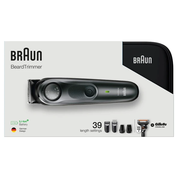 Braun Beard Trimmer 7 BT7940, erkekler için sakal düzeltici ve saç düzeltici, yüz ve saç kılları için ürün görseli 1