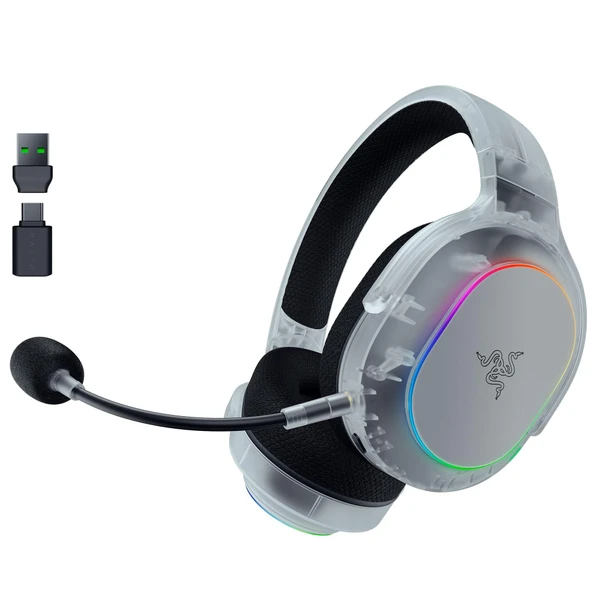 Razer Barracuda X Chroma Phantom White - Kablosuz Çoklu Platform Oyun Kulaklığı - 285g - Triforce 40mm Sürücü - Çift Kablosuz HyperSpeed ​​ve Bluetooth - Chroma RGB | Hayalet Beyaz Sürümü ürün görseli 1