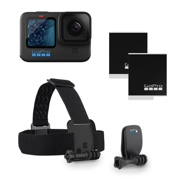 GoPro HERO11 Black Paketi – HERO11 Black kamera, kafa bandı + QuickClip ve Enduro pil dahil (toplamda 2 adet) ürün görseli 1