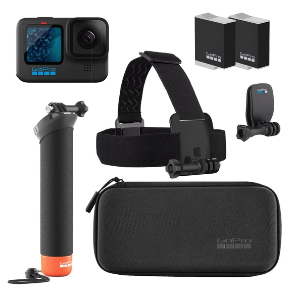 GoPro HERO11 Siyah Aksesuar Paketi - Ek Enduro pil (toplamda 2 adet), İşleyici (yüzer sap), kafa bandı + hızlı klips ve taşıma çantası içerir ürün görseli 1