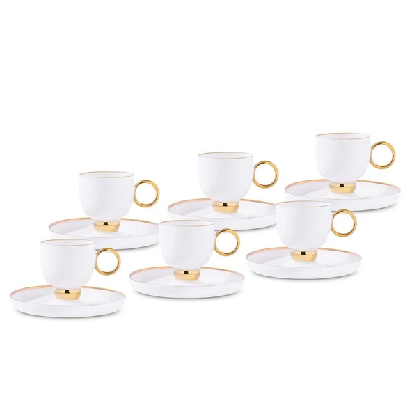 ARYILDIZ MARGAUX GOLD 12 PARÇA 6 KİŞİLİK KAHVE FİNCAN TAKIMI 90 ML ürün görseli 1