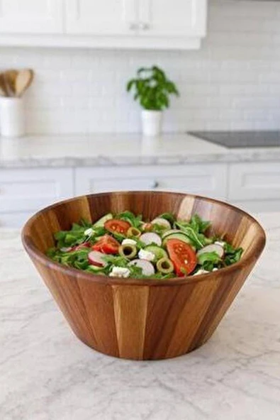 Akasya Ağacı Salata Kasesi Meyve Sebze Kasesi Salata Karıştırma Kasesi 30 CM ürün görseli 1