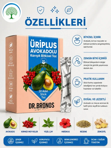 ÇareBurada | Dr. Bronos ÜRİPlus Avokadolu Karışık Bitkisel Toz 30 Stick - Resim 3