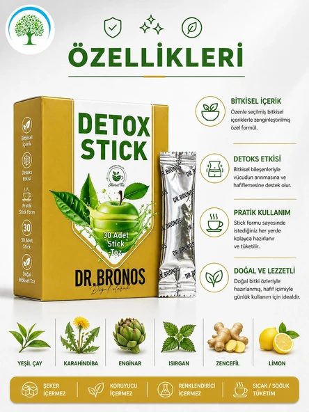 ÇareBurada | Dr. Bronos Detoks Karışık Bitkisel Toz 30 Stick - Resim 3
