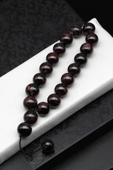Maskot Efe Garnet Doğal Taş Tesbih 14 mm Küre Kesim - TSB-0505 ürün görseli 1