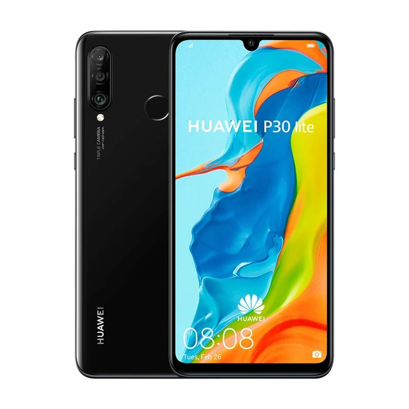 Huawei P30 Lite (128 GB, 4 GB RAM) 6,15" Ekran, AI Üçlü Kamera, 32 MP Selfie, Çift SIM Global 4G LTE GSM Fabrika Kilidi Açılmış MAR-LX3A (Gece ​​Yarısı Siyahı) ürün görseli 1