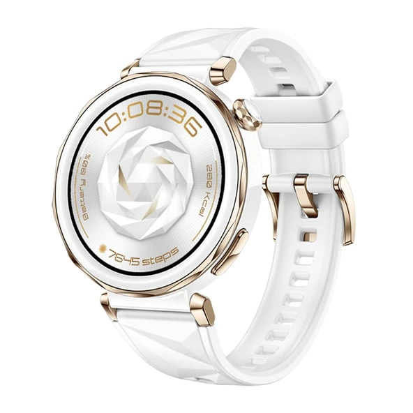 Huawei Watch GT 5 Pro 42 mm akıllı saat, sanatsal tasarım, profesyonel düzeyde spor işlevleri, sağlık takibi, EKG izleme, 7 güne kadar pil ömrü, GPS, Bluetooth çağrıları, iOS ve Android, beyaz ürün görseli 1