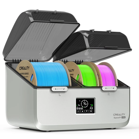 4 makara için Creality filament kurutucu, SpacePi X4L, iki bağımsız ısıtma odası, 75 °C'ye kadar sıcaklık, LCD dokunmatik ekran, PLA PETG ABS TPU PA için filament kurutma kutusu ürün görseli 1