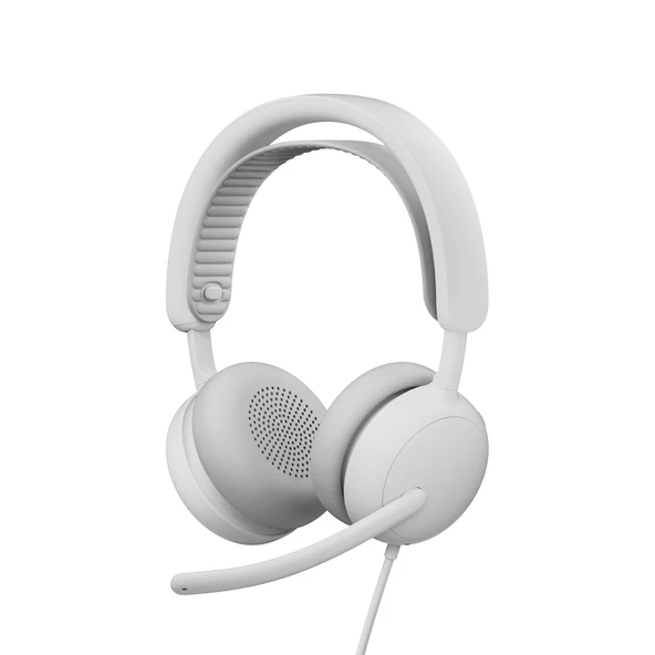 Logitech Zone Wired 2 - Uyarlanabilir Hibrit ANC'li Gürültü Önleyici Kulaklık, USB-A Adaptörlü USB-C - Beyaz ürün görseli 1