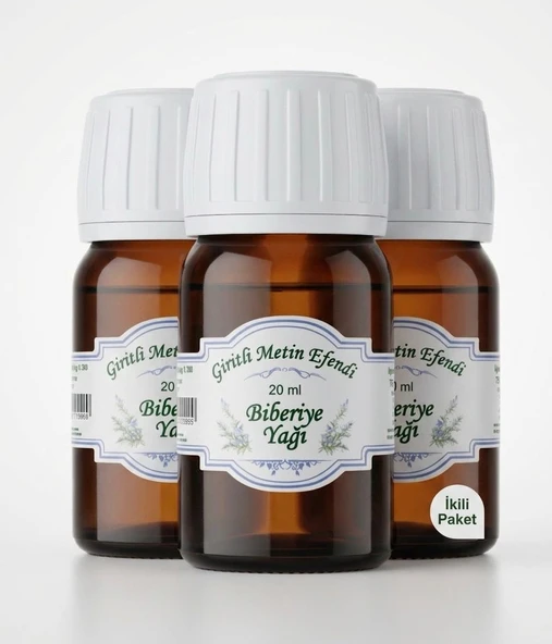 Giritli Metin Efendi 2 Şişe %100 Saf Biberiye Yağı 2x20 ml - Saç ve Cilt Bakımı Için Canlandırıcı Doğal Bakım Yağı ürün görseli 1