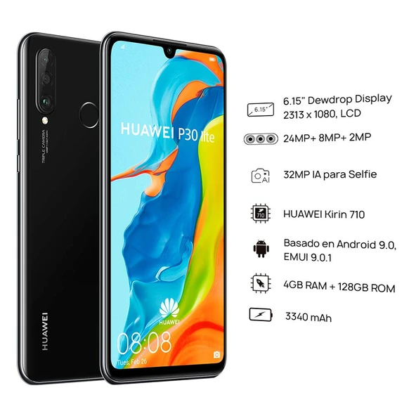 PTTAVM: Huawei P30 Lite (128 GB, 4 GB RAM) 6,15