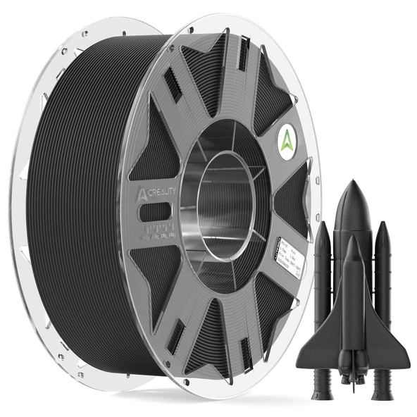 Creality PPA-CF 3D yazıcı filamenti 1 kg, %15 karbon fiberli yüksek performanslı naylon, yırtılmaya karşı dayanıklı, ısıya dayanıklı ve bozulmasız, siyah ürün görseli 1