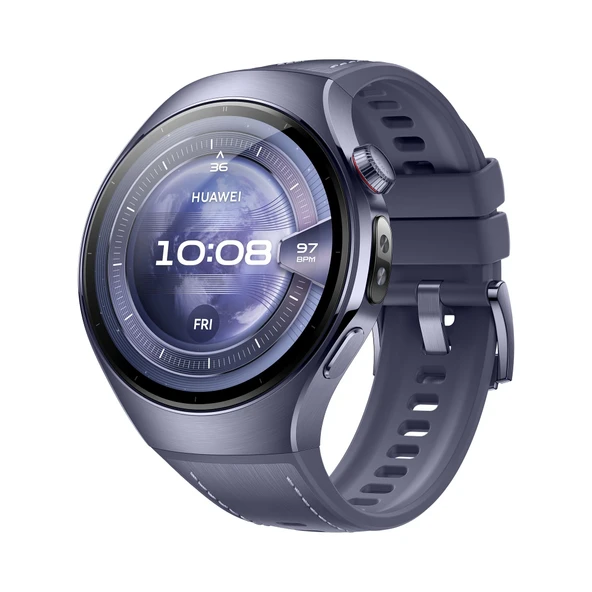 Huawei Watch 5 Akıllı Saat, Sağlık Bakışı, 5ATM Su Geçirmez, GPS, SpO2 parmak ucunda, Android™ ve iOS ile uyumlu, Safir Kristal, 30 Ay Garanti, 46 mm, Mor ürün görseli 1