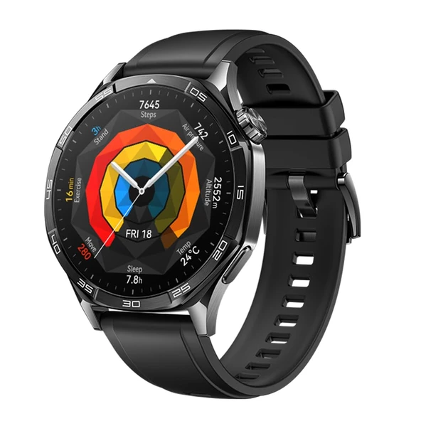 Huawei Watch GT 5 46 mm Akıllı Saat, Sanatsal Tasarım, Gelişmiş Koşu ve Bisiklet İşlevleri, Sağlık İzleme, 14 Güne Kadar Pil Ömrü, iOS ve Android ile Uyumlu, Siyah ürün görseli 1