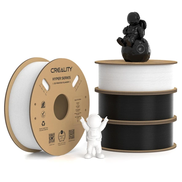 Creality Hyper PLA Filament 1.75mm Siyah Beyaz 4kg 30-600mm/s Yüksek Hızlı PLA 3D Yazıcı Filamenti 4 adet 1kg Makara Boyutsal Doğruluk +/- 0,02mm Çoğuna Uygun ürün görseli 1