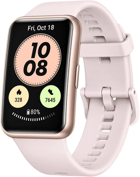 Huawei Watch FIT Yeni Akıllı Saat, 1,64 İnç Canlı AMOLED Ekran, 10 Günlük Pil Ömrü, Tüm Gün SpO2 İzleme, 7/24 Kalp Atış Hızı İzleme, Almanca Versiyon, Sakura Pembesi, Tek Boyut ürün görseli 1