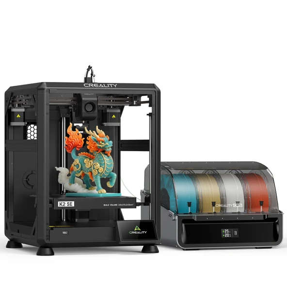 Creality K2 SE Combo 3D yazıcı, CFS'li, 16 renge kadar çok renkli 3D baskı, 500 mm/s yüksek hız, otomatik tesviye, doğrudan tahrikli ekstruder, 220×215×245 mm ürün görseli 1