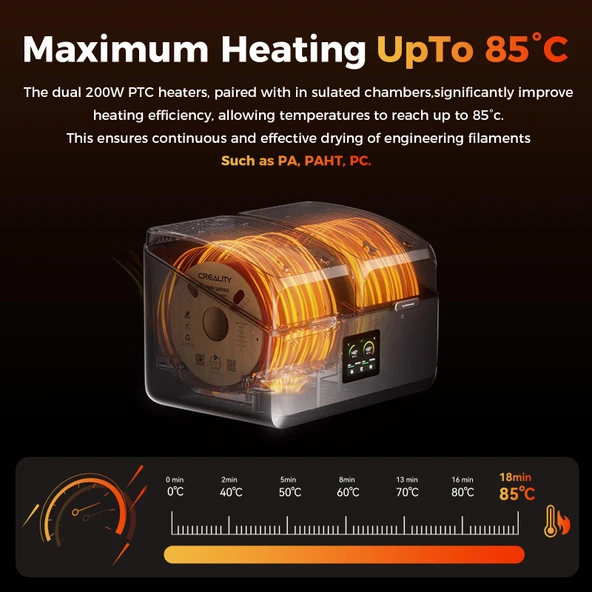 Creality filament kurutucu, 4 makaralı Space Pi - Resim 3