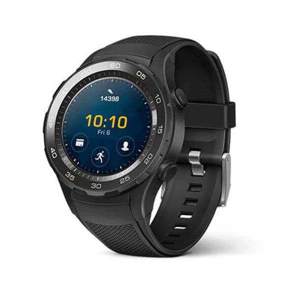 Huawei WATCH 2 (Bluetooth) siyah spor bileklikli akıllı saat (NFC, Bluetooth, WLAN, Android Wear™ 2.0) siyah ürün görseli 1