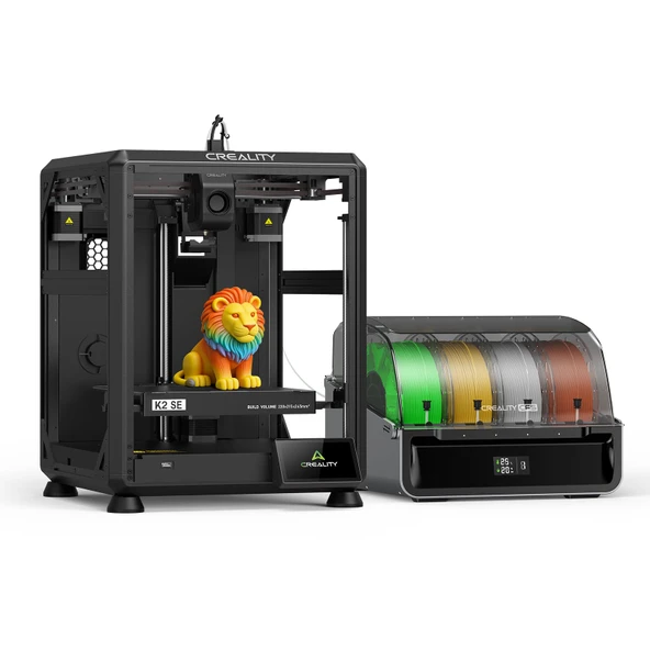 Creality K2 SE Combo 3D Yazıcı 2026, CFS'li Çok Renkli, 500 mm/sn hızlı baskı, doğrudan tahrikli ekstruder, otomatik tesviye, tamamen metal yapı, 220 × 215 × 245 mm baskı hacmi ürün görseli 1