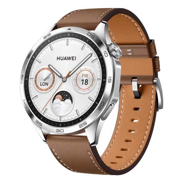 Huawei Watch GT 4 Akıllı Saat, 2 haftaya kadar pil, iOS ve Android™, kalori yönetimi, profesyonel sağlık izleme, SpO2, GPS, +6 ay uzatılmış garanti, 46MM, kahverengi ürün görseli 1