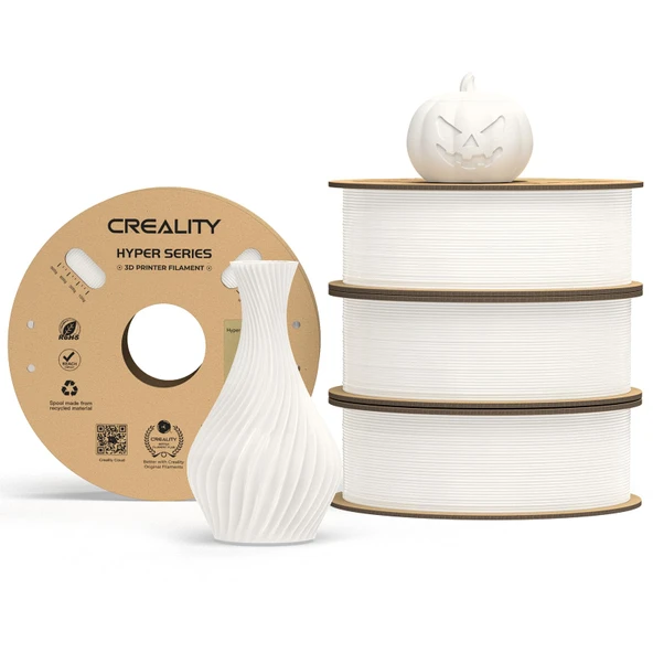 Creality Resmi Hyper PLA Filament Beyaz 4KG, Yüksek Hızlı Baskı için 3D Yazıcı Filamenti, Dayanıklı ve Dirençli, Pürüzsüz, Çıkıntı Performansı Boyutsal Doğruluk +/-0,03 mm, 4 Rulo ürün görseli 1