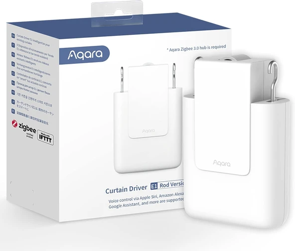 Aqara Akıllı Perde Motoru E1 (Çubuk Versiyonu), Zigbee 3.0 Hub gerektirir, Uzaktan Kumanda için Elektrikli Akıllı Perde Motoru, HomeKit, Alexa, Google Assistant, SmartThings, IFTTT'yi destekler ürün görseli 1