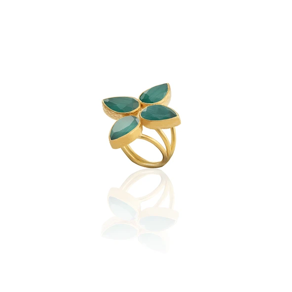 Kadir Jewellery 22 Ayar Altın Kaplama Zirkon Taşlı Kadın Otantik Yüzük ürün görseli 1