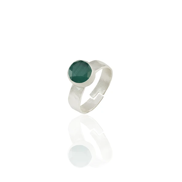 Kadir Jewellery 925 Ayar Gümüş Kaplama Zirkon Taşlı Ayarlanabilir Kadın Minimal Yüzük ürün görseli 1
